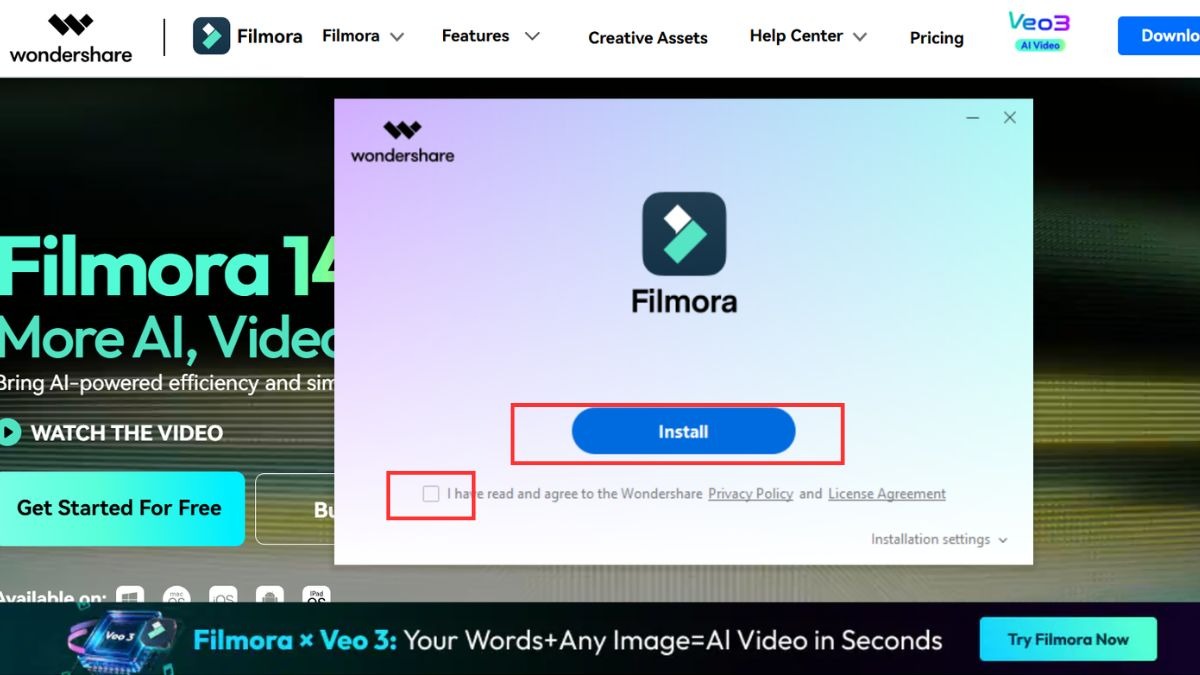 Hướng dẫn Cài đặt Filmora 13